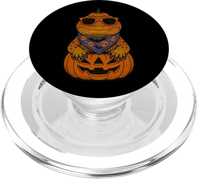 Spooky Uromastyx Pumpkin Halloween PopSockets PopGrip for MagSafe