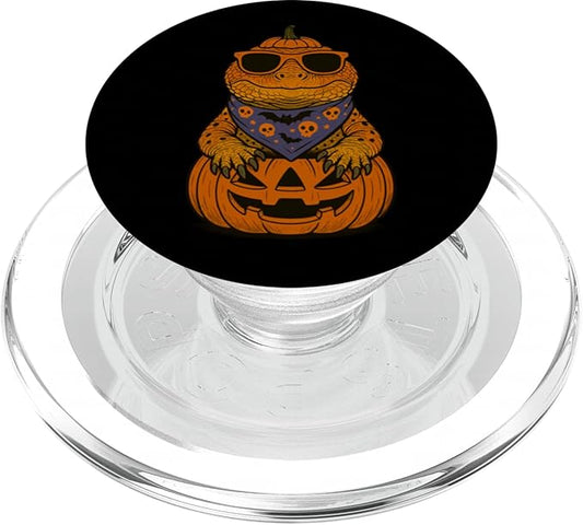 Spooky Uromastyx Pumpkin Halloween PopSockets PopGrip for MagSafe