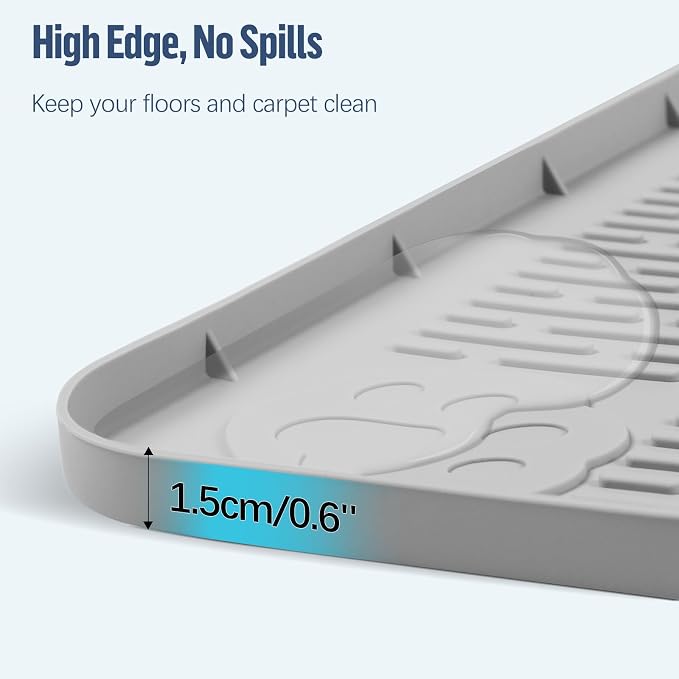 Pee Pad Holder for Dogs 57''x40'' Silicone Puppy Pee Pad Tray, Light Grey | Extra Large Dog Potty Tray Leak-Proof, High Edge, No Spill Training Pads for Floor Protection, No Pee Pads