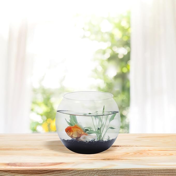 BESPORTBLE Plastic Betta Fish Aquarium Bowl with Hydroponic Basket Small Desktop Fish Tank for Living Room Table Eco-Friendly Plant Terrarium Bowl and Aquatic Pets