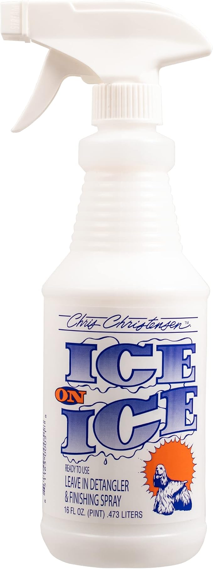 Chris Christensen Universal Slicker Brush and Ice on Ice Finishing Spray Grooming Bundle - Purple, Small - For All Breeds and Coat Types, Detangling, Extra Large Pins, Ready to Use, 16 oz