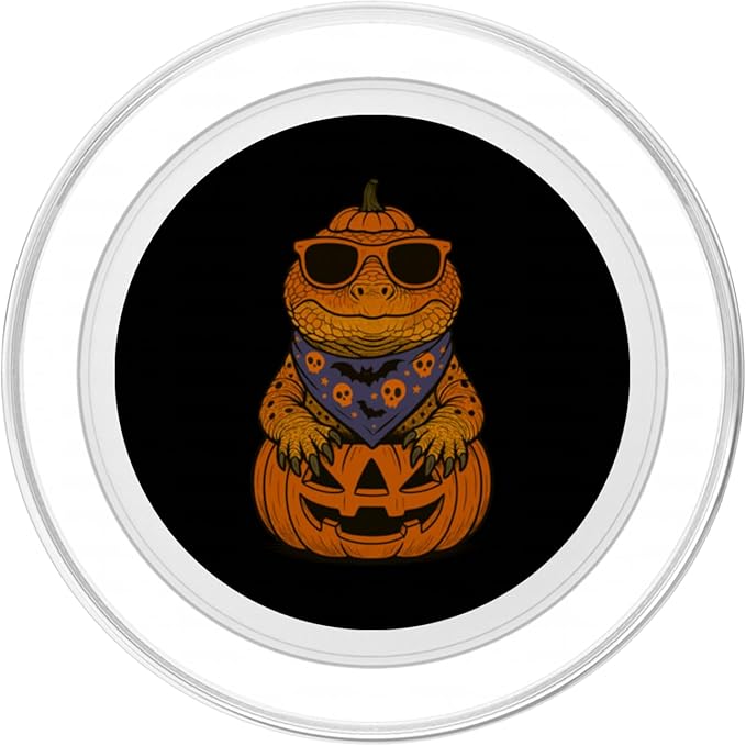 Spooky Uromastyx Pumpkin Halloween PopSockets PopGrip for MagSafe