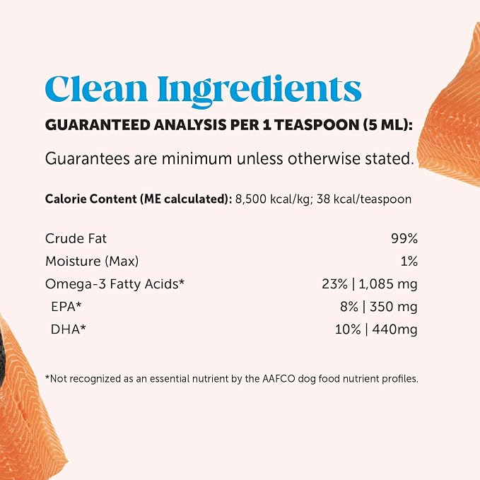 Wild Alaskan Salmon Oil for Dogs & Cats - Omega-3 Fish Oil with EPA + DHA Omega Fatty Acids, Sockeye Salmon, Skin & Coat Support, Pure Food Topper, Supports Joints, Brain & Heart Health - 16 oz