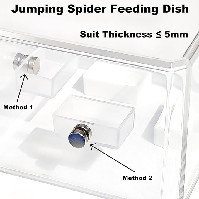 10 Pcs Jumping Spider Enclosure Kit, Magnetic Jumping Spider Feeding Dish, Mini Tarantula Water Dish, Tiny Reptile Feeding Tongs, Jumping Spider Accessories for Spoods and Other Small Pets