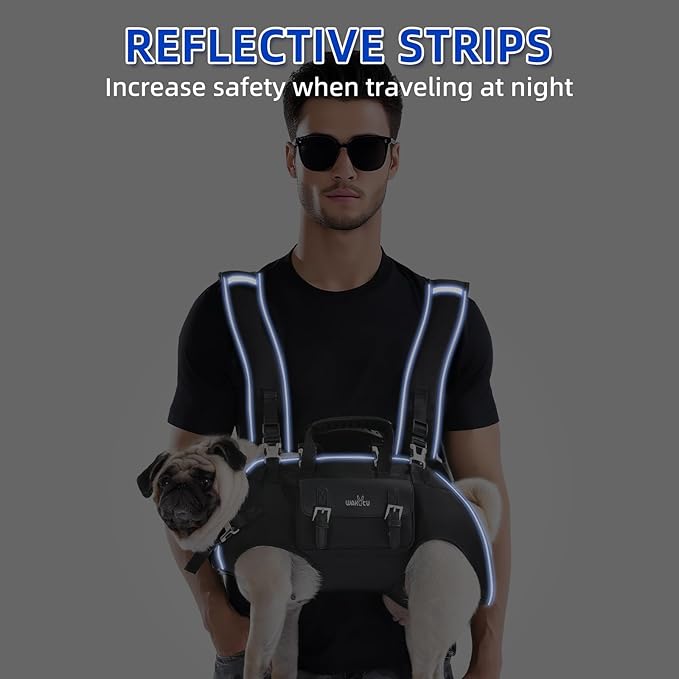 Wakytu Dog Backpack Carrier for Dogs,Dog Lift Harness | Adjustable Padded Breathable Straps for Dogs, Disabled, Joint Injuries, Arthritis,S