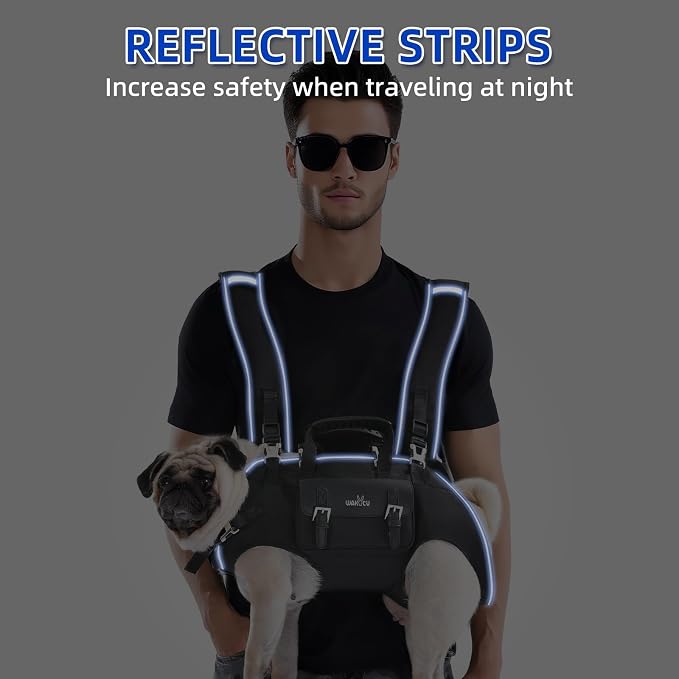 Wakytu Dog Backpack Carrier for Dogs,Dog Lift Harness | Adjustable Padded Breathable Straps for Dogs, Disabled, Joint Injuries, Arthritis,XL