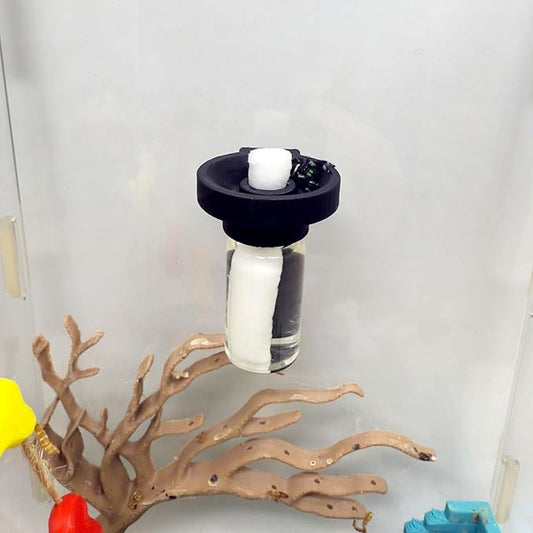 Jumping Spider Water Dispenser, Magnetic Hanging Feeder,Suitable for Jumping Spiders,Tarantulas, Praying Mantises,Arboreal Animals, and Other Small Animal Enclosure Accessories (Black, 5ML)