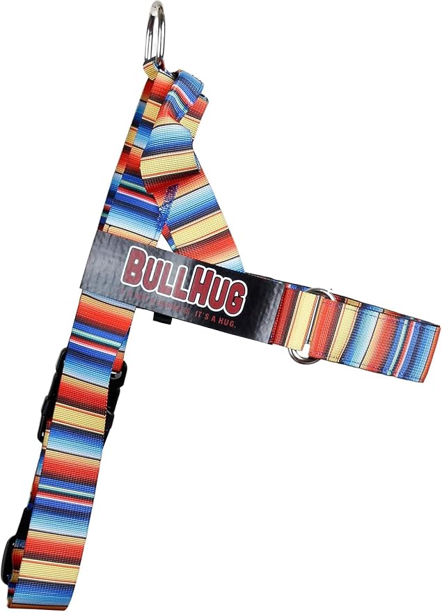 Adjustable Dog Harness– No Pull, No Choke – for English Bulldogs, French Bulldogs, Pugs & Broad-Chested Breeds – Easy, Safe Walks (Fiesta, XL)