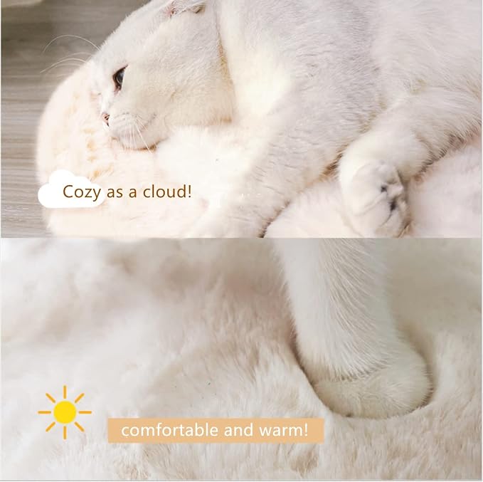 SHENGOCASE 10.6" x 17.5" Faux Rabbit Fur Cat Dog Bed Cushion Pad Mat for Cat Wall Box Furniture, Wall Bed Perch