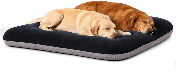 Magic Dog Super Soft Extra Large Dog Bed, 47 Inches Jumbo Orthopedic Foam Pet Beds with Anti Slip Bottom, Dog Sleeping Mattress with Removable and Washable Cover, Dark Grey XL