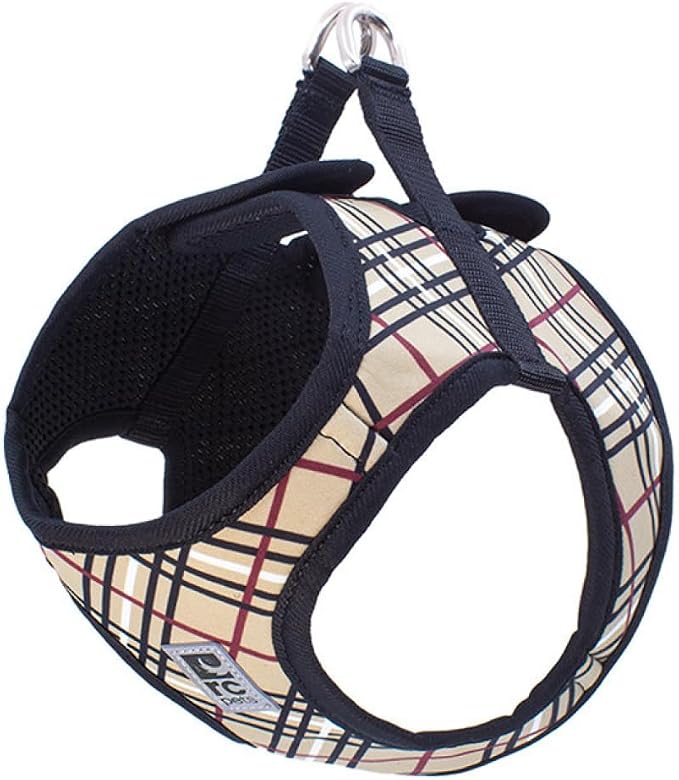 RC Pet Products Cirque Soft Walking Step-in Dog Harness, Medium, Tan Tartan