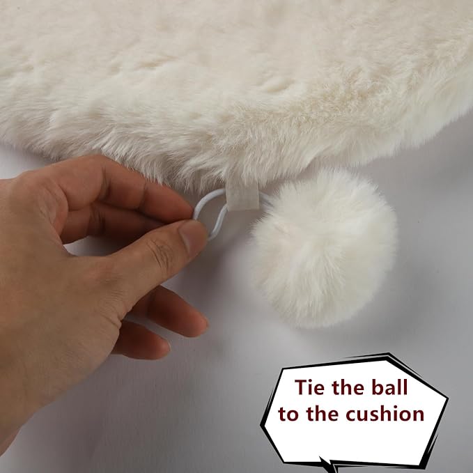 SHENGOCASE Pet Bed Cushion Pad, 12 x 12 inches, Square Faux Rabbit Fur, 2-Pack, Cat Tree Tower Replacement Mat