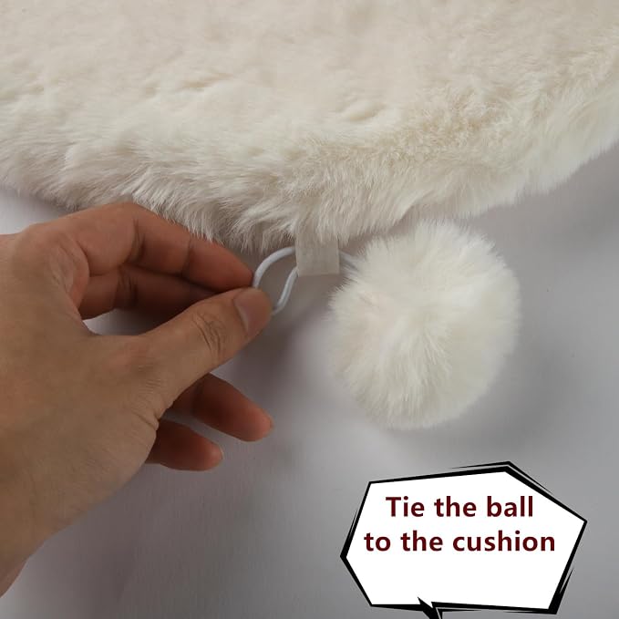 SHENGOCASE 2-Pack Cat Dog Bed Cushion, 10.6" x 17.5", Faux Rabbit Fur, for Wall Box House Crate Cage Kennel Perch, Cat Tree Pillow Pad Mat Replacement
