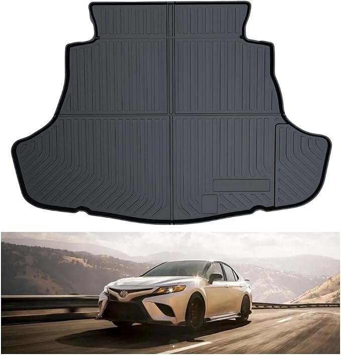 Cargo Liners for 2018-2026 Camry All Weather Rear Floor Trunk Tray Mats | Protector 3D Waterproof Durable Odorless Flexible Black TPO Accessories for Toyota 2018-2026 Camry