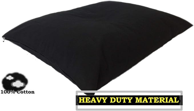 Durable Luxury Comfort Pet Dog Microcushion Pillow Bed with Inner Waterproof Resistant Liner + External Cover for Small to Large Dogs – Complete Bed Set (Black Canvas, 36''x29'')
