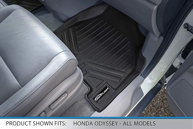 SMARTLINER Custom Fit Floor Mats 3 Row Liner Set Compatible with 2011-2017 Honda Odyssey