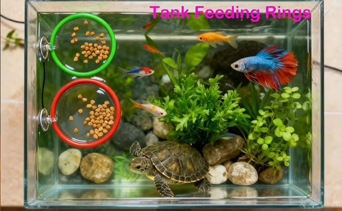 11pcs Betta Fish Enrichment Toys Fish Hideout Exercise Rings Floating Mirror Balls Tank Feeding Rings Training Ring Feeder Hammock Acrylic Tube Resting Breeding Tunnel Spot Aquarium Decor Accessory