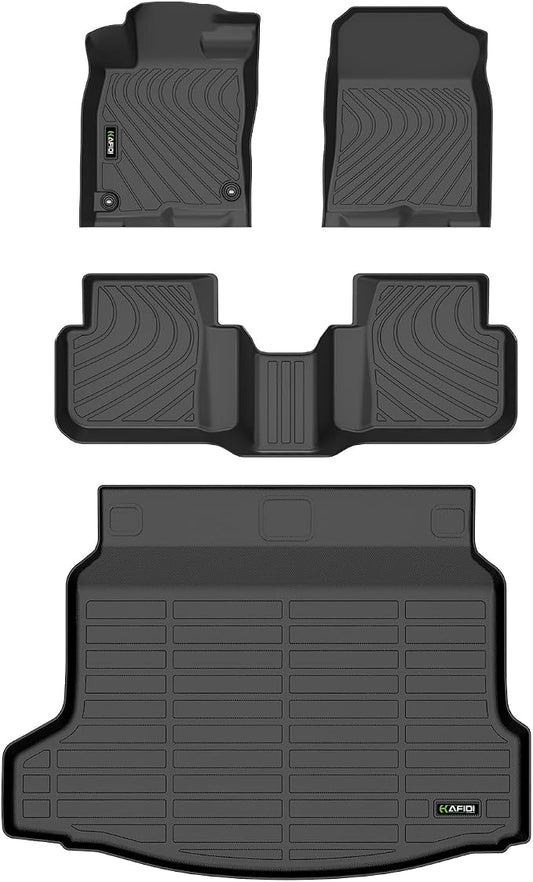 HAFIDI® Floor Mats & Cargo Liner Set Fit for 2025-2026 Honda Civic Hybrid Hatchback All Weather Protection TPE Anti-Slip Car Full Set Floor Liners Custom Accessories - Black