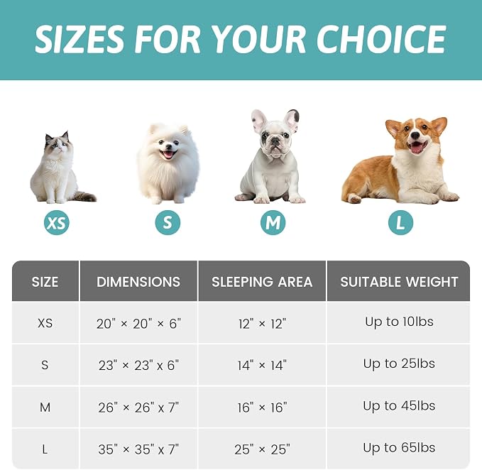 COZY KISS Hooded Blanket Cat Bed – 20"x20" Round Fluffy Donut Cuddler for Cats & Toy Dogs, Anti-Anxiety Faux Fur Pet Bed, Machine Washable with Non-Slip Bottom, Cream