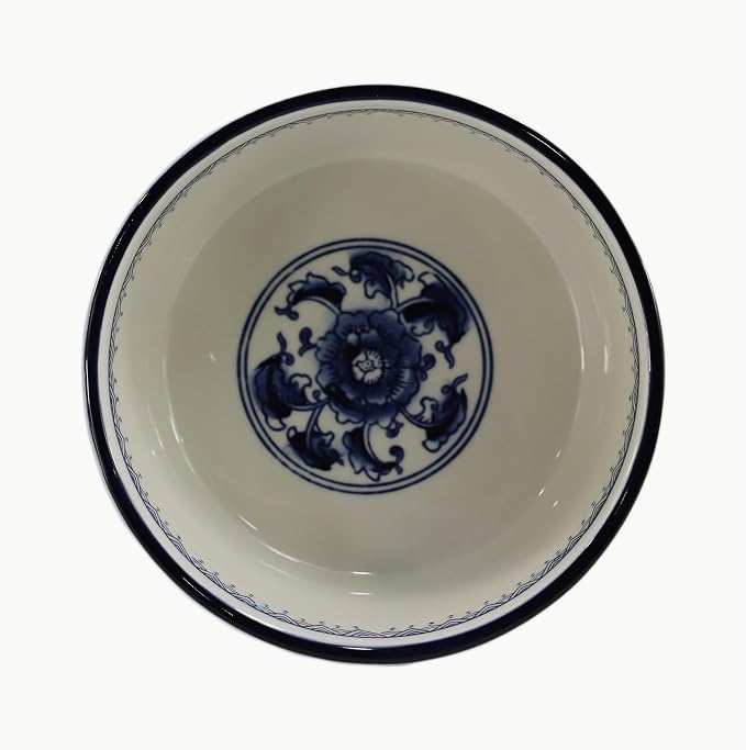 Handpainted Blue & White Vintage Porcelaine Dog Bowls, Anti-Slip Heavy Ceramic Dog Pets Feeding Food Water Bowls Dish, 27OZ for Medium Large Dogs and Cats,Dishwasher and Microwave Safe-6.5"