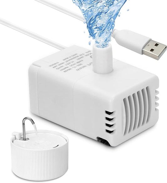 Ceramic Cat Water Fountain Ultra-Quiet Pump -2.2L/78oz Ceramic Cat Fountain, Automatic Ceramic Water Fountain for Cats, Pet Water Fountain (White)