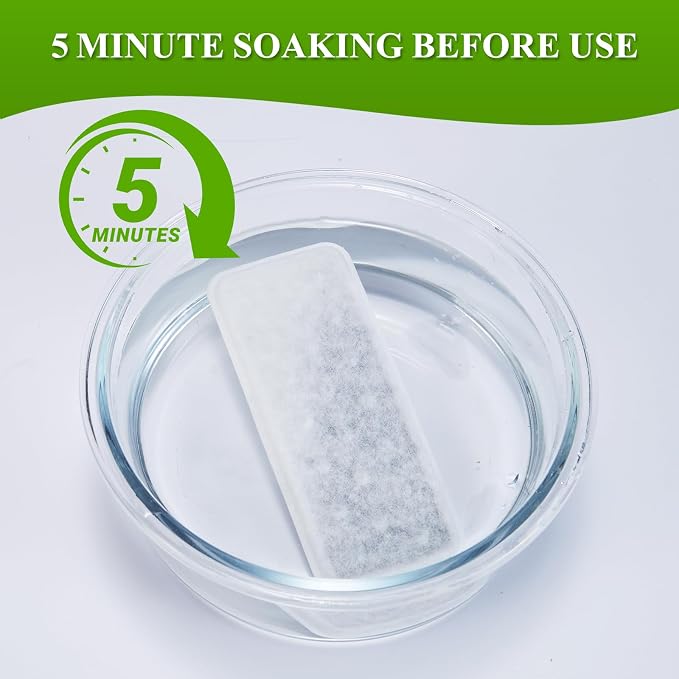 PETIMI Accessories Set (Replacement Filter & Water Pump Sponge) for Pet Water Fountain- 6 pcs Packed Filters and 6 pcs Packed Sponges, Fits PETIMI 2 Gallons and 3 Gallons Pet Fountain Series