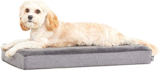 BarkBox Orthopedic Dog Bed - Small | with Memory Foam - Comfortable, Durable & Machine Washable Pet Bed - Grey