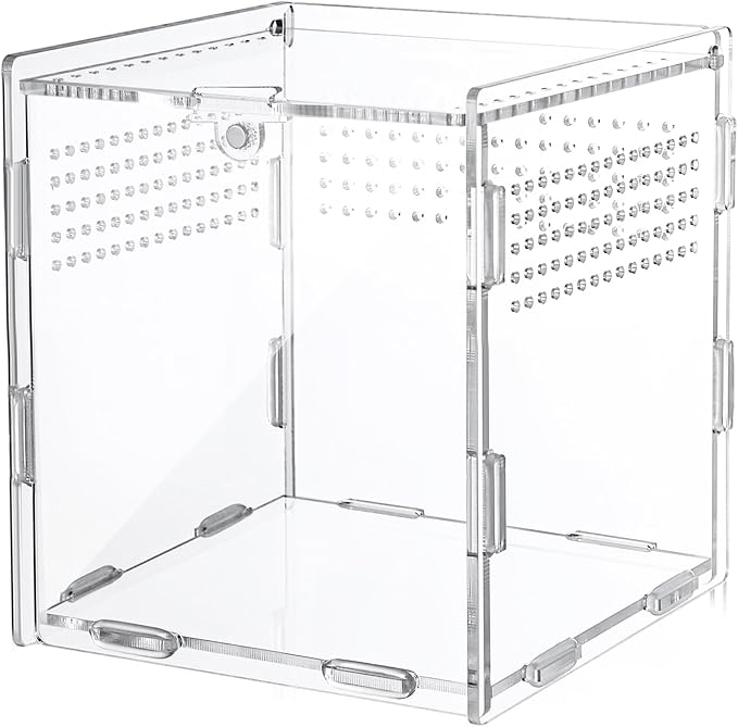 Suzile Jumping Spider & Tarantula Enclosure - Reptile & Hermit Crab Tank - Micro Habitat (3.5 x 3.5 x 3.7'')