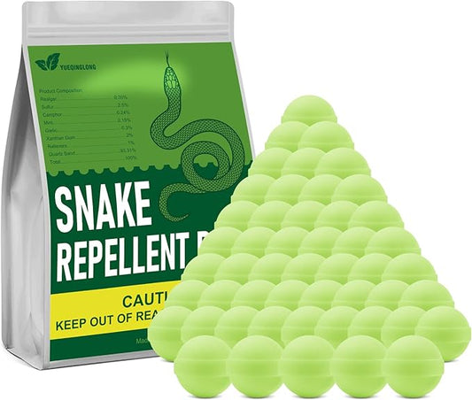 50 Pack Snake Be Gone for Yard Powerful Pet Safe,Moth Balls for Lawn Garden Camping Fishing Home to Repels Snakes and Other Pests