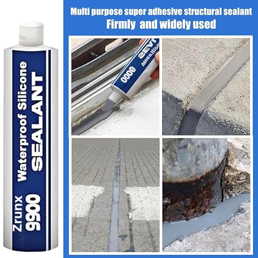 All-Purpose Super-Structural Sealant, Waterproof Adhesive 9900, 9900 Sealant Waterproof, Glue Strong Sealing Compound for Construction, Roofing, Bathroom & DIY Repairs (Black)