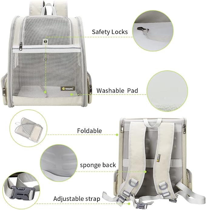 Texsens Innovative Traveler Bubble Backpack Pet Carriers for Cats and Dogs