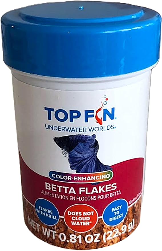 Top Fin Betta Flakes Color-Enhancing 1-0.81ounce (22.9 g) Bottle