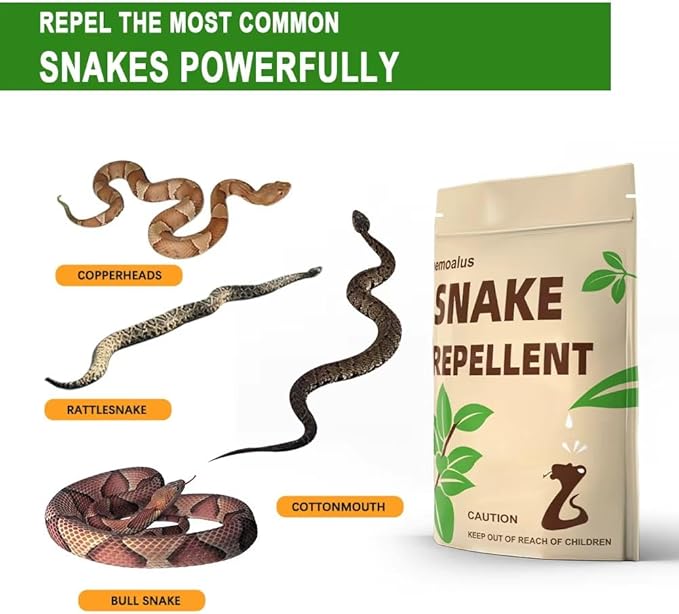 AJOQFKTD Snake Repellent for Yard Powerful, Snake Away Repellent for Outdoors Pet Safe, Backyard Snakes Deterrent, Copperhead Snake Repeller, Effective Rattlesnake Repellant 8P
