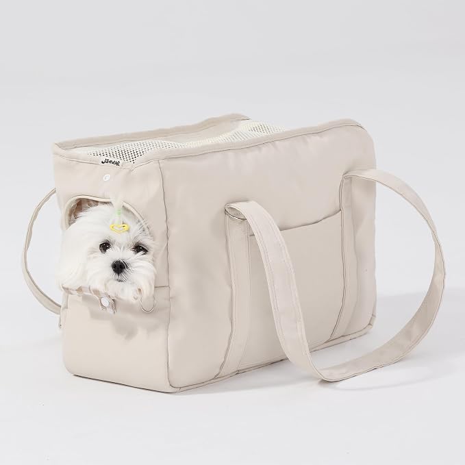 Casual Crossbody Bag for Pets, Hands-Free Shoulder Pet Bag | Fully Openable Sunroof Cover with Mesh Window, Pet Carrier Purse for Small Dogs and Cats (Can Hold 10 Pounds)