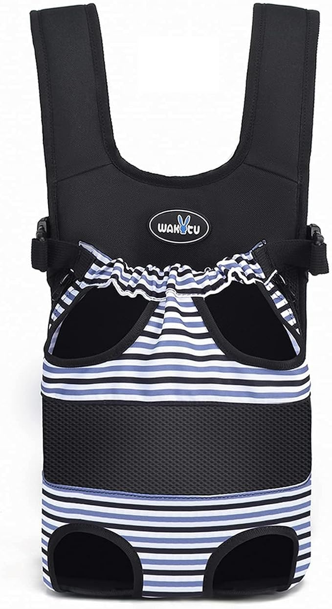 Wakytu Dog Front Carrier Backpacks for Small Dogs, Legs Out Pet Carrier Sling Backpack with Adjustable Padded Ventilated Shoulder Straps, Easy-Fit for Traveling Hiking Camping,Medium