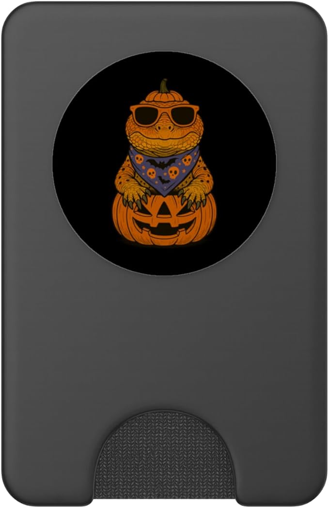 Spooky Uromastyx Pumpkin Halloween PopSockets PopWallet for MagSafe