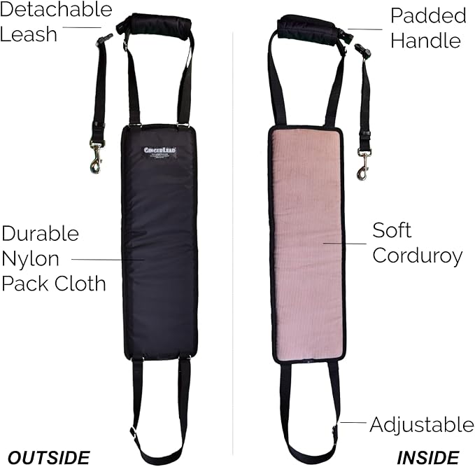 Dog Support Sling Rear Harness, Large Female, Machine Wash & Dry | Padded Rear Lift, Integrated Leash, Assist Senior K9s or Recovery from Knee/TPLO, Hip or Back Surgery, Made in U.S.A.