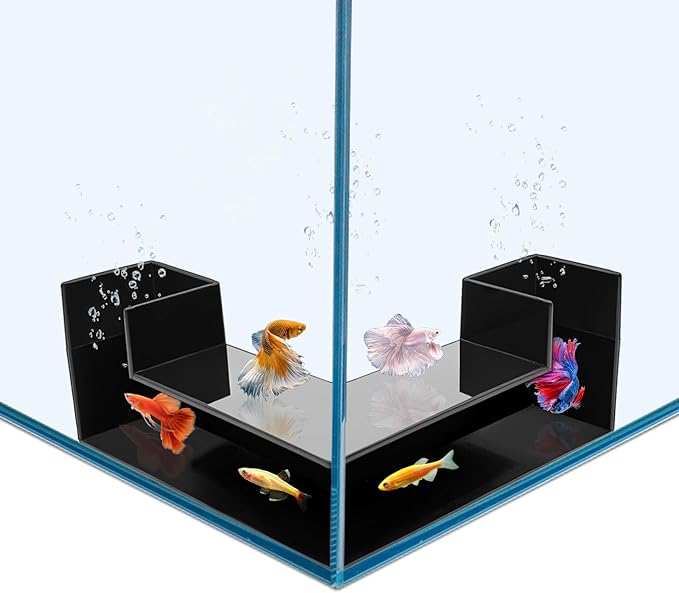 Black Aquarium Cave for Fish and Shrimp – Fish Tank Tunnel Hideout, Natural Decorative Tank Ornament for Betta, Shrimp, and Small to Medium Aquatic Tanks