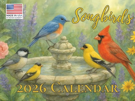 Songbird Calendar 2026 Wall Monthly Songbirds Gifts For Songbird Lovers Women Men | American Made In The USA