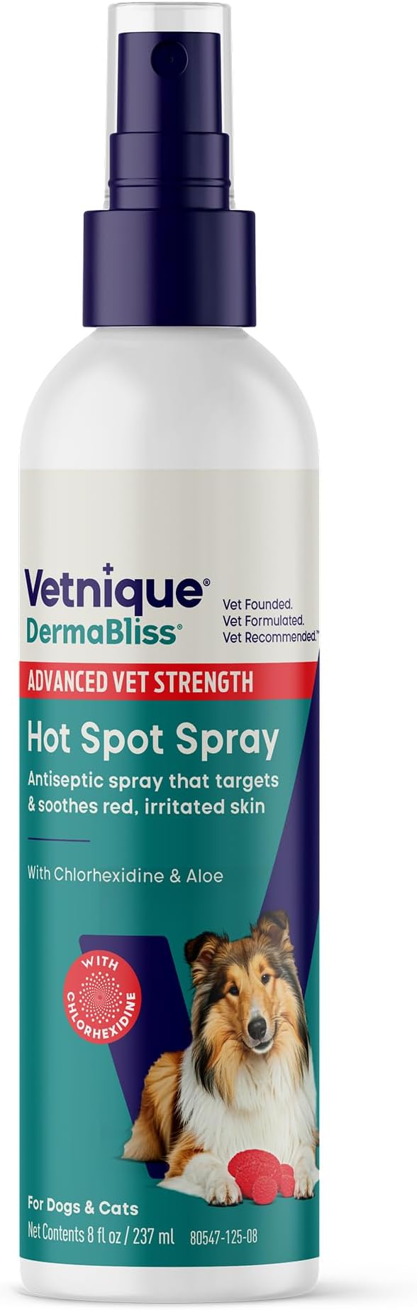 Vetnique Dermabliss Hot Spot Treatment for Dogs - Antiseptic Medicated Chlorhexidine Spray - Vet Recommended for Skin Infections, Hot Spots & Irritation (Hot Spot Spray, 8oz)
