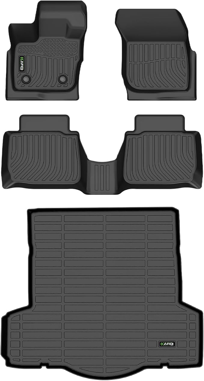 HAFIDI® Car Mats & Cargo Liner Set Fit for 2017-2020 Ford Fusion & Lincoln MKZ (Not for Hybrid) All Weather Floor Mats TPE Anti-Slip Automotive Full Set Floor Liners Custom Accessories - Black