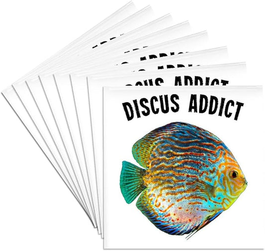3dRose Discus Fish Addict Funny Aquarium Design Set of 8 Ceramic Tile Coasters