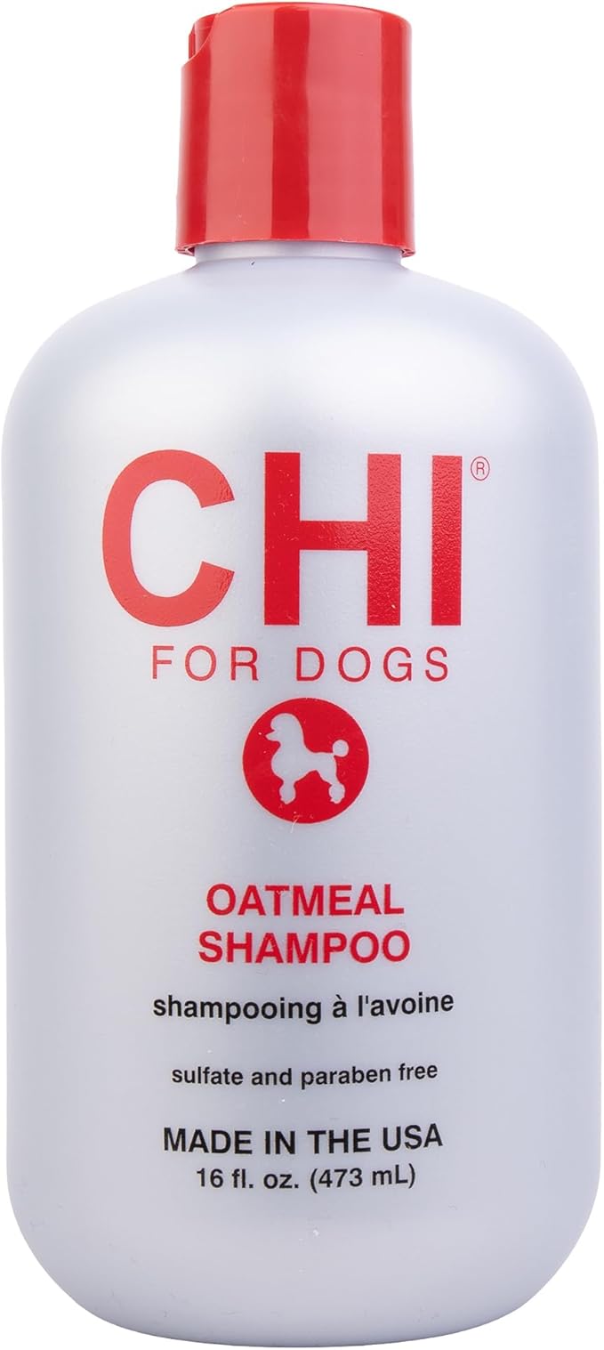 CHI for Dogs Oatmeal Shampoo, Gentle Dog Wash for Dry, Itchy Skin and Dander, Soothing Oatmeal Formula for Puppies 8 Weeks+ and Adult Dogs, All Coat Types, Made in the USA, 16 Fl Oz