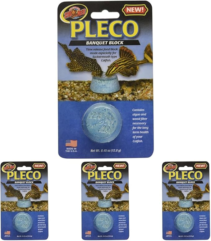 Zoo Med Laboratories AZMBB8 Pleco Banquet Block Black 0.45 Ounce (Pack of 4)
