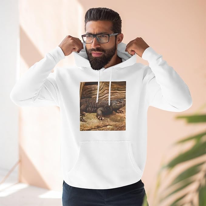 3dRose Mali Uromastyx lizard, Native to Northern Africa - NA02 DNO0815 - David Northcott Three-Panel Fleece Hoodie White/M