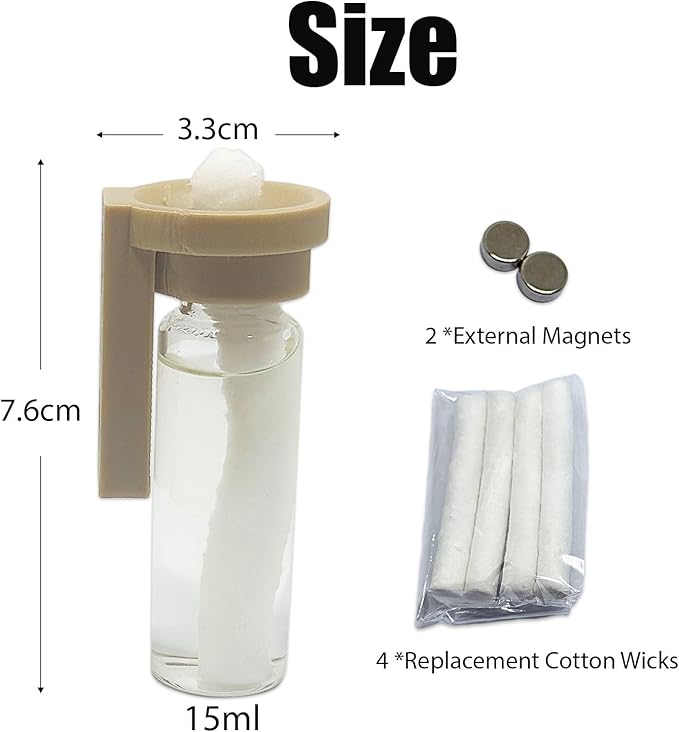 Jumping Spider Water Dispenser, Magnetic Hanging Feeder,Suitable for Jumping Spiders,Tarantulas, Praying Mantises,Arboreal Animals, and Other Small Animal Enclosure Accessories (Wood Color, 15ML)