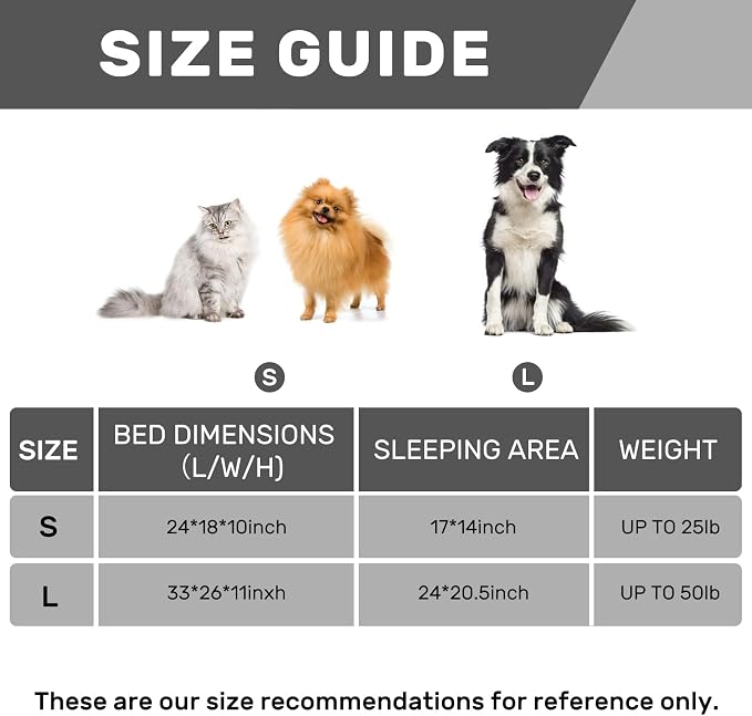 Hollypet Dog Large Cat Bed Puppy Couch Beds for Pets up to 50 lbs | Fluffy Dog Cat Couch Plush Soft Warming Pets Beds with Machine Washable Cover and Non-Slip Bottom