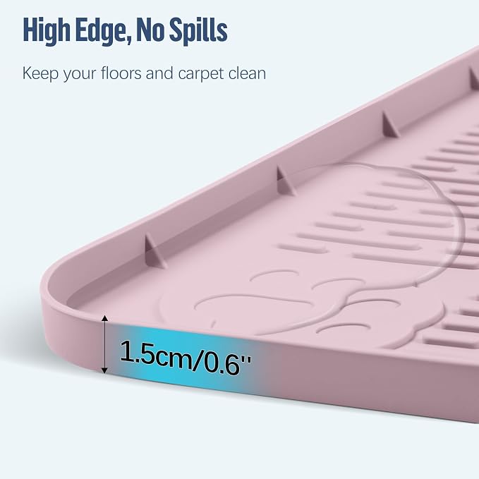 Pee Pad Holder for Dogs 34''x22'' Silicone Puppy Pee Pad Tray, Pink | Extra Large Dog Potty Tray Leak-Proof, High Edge, No Spill Training Pads for Floor Protection, No Pee Pads