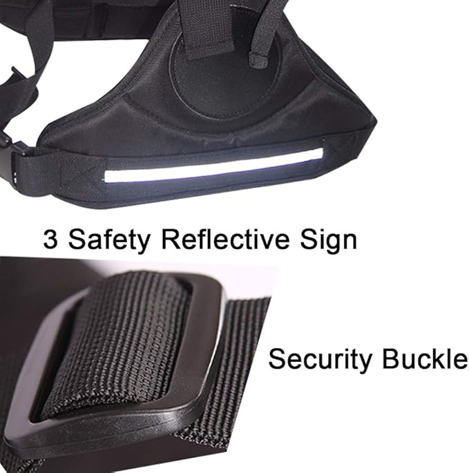Jolik Child Motorcycle Harness Adjustable with Two Handles, Breathable Material in Black