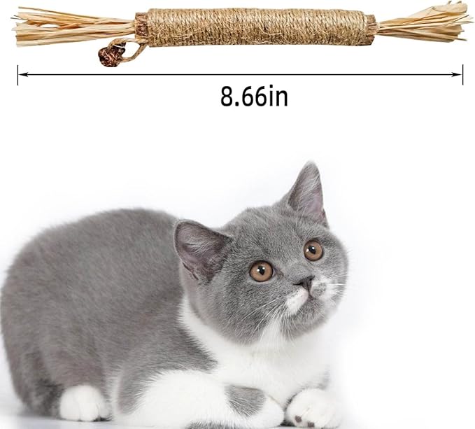 4 Pack Natural Silvervine Sticks for Cats - Chew Toys for Kittens Teeth Cleaning, Catnip Toy, Teething Stick - Interactive Kitten Toys for Indoor Cats Dental Care